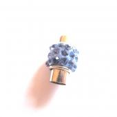 Cierres magneticos strass azul cielo 15x11mm. Agujero 5mm