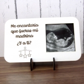 Cuadro con foto MDF blanco 3mm Tamao 190x110mm.  Tamao cuadrado para la fotografa 70x70mm