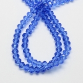72 unidades. Abalorio tipo cristal austriaco facetado azul abacus 8x6mm. Agujero 1mm