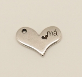 Colgante corazn 24x20mm zamak bao de plata. M