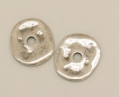 Abalorio zamak 25mm. Pase 3mm. Bao de plata