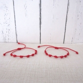 Pulsera roja 7 nudos.Amuleto del Kabbalah, para la proteccin y el Mal de Ojo. Cordn de Hilo Rojo de la Suerte