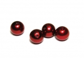 Abalorio bola acrlica 12mm rojo oscuro imitacin perla. Pase 1,5mm