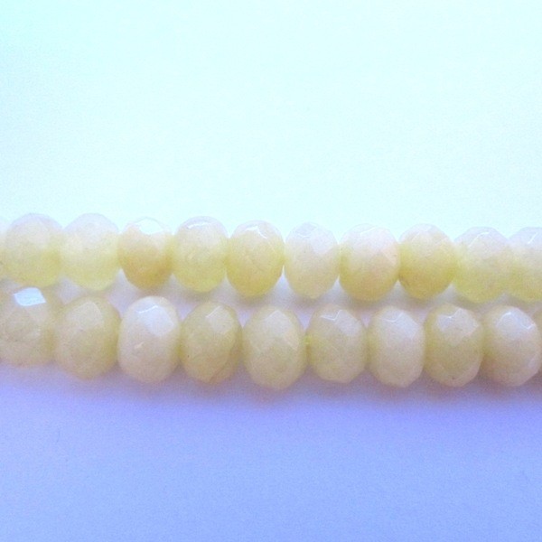 1 Unidad Abalorio Abacus Facetado 8x5mm Jade Color Amarillo
