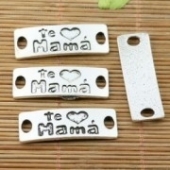 5 unidades. Chapa con mensaje mama 12x35mm