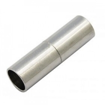 1 unidad.Cierres magneticos tubo plateado 19x4mm. Agujero interior 3mm