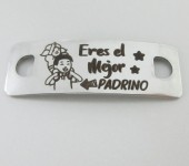 Conector inoxidable 41x14x1mm. pase 5mm. Padrino con nia