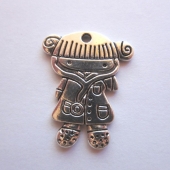 Colgante metal lolita doctora 25x20mm. plata vieja