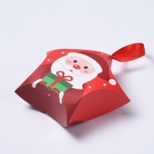 Caja regalo motivo navideo Papa Noel Color rojo. Tamao 12x12x4cm