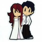 Pegatina boda novios  3,3x2cms