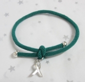 10 unid. Kit de Montaje Pulsera goma elstica 3mm con lazo en aleacin de metal color plateado. Varios colores a escoger