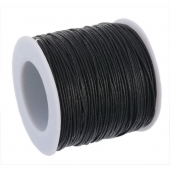 Bobina cordn de algodn negro 1mm. 91 metros