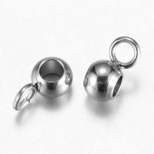 10 unid. Abalorio para colgante acero inoxidable  7x3.5x4mm. Pase 1,9-2mm. Anilla 1,5mm