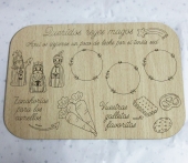 Bandeja Reyes Magos de Oriente en madera laminada de 3mm. Tamao 280x190mm.