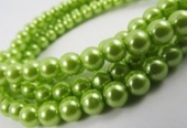 50 unidades. Perla cristal 6mm verde. Pase 1,5mm