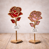 Rosa madera Personalizada DM pintada. Dos tama�os a escoger. Plazo 5-7 d�as laborales