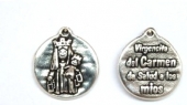 Medalla virgen del carmen 21mm. (da salud a los mios) Zamak bao de plata