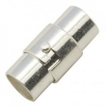 1 unidad.Cierres magneticos tubo plateado con tope seguridad 15x4mm. Agujero interior 3mm