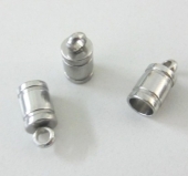 10 unidades.Terminal acero inoxidable 10x5mm. Anilla 2mm. Interior 4mm.