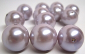Abalorio bola acrlica 12mm blanco ceniza imitacin perla. Pase 1,5mm