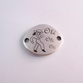 Conector rociero ol 30x24mm. Pase 3mm. zamak bao de plata