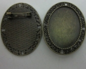 Broche camafeo bronce antiguo interior 35x25mm.
