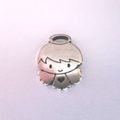 Colgante angelito  zamak bao de plata 16x12mm.