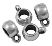 10 unidades. cuenta para colgante aleacin de metal color plata vieja  8,5x6x4mm. Agujero 4,5mm.