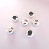 10 unidades. Terminal zamak bao de plata mate. 6mm. interior 3mm