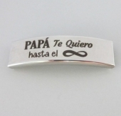 Entrepieza inoxidable tubo plano liso 38x12x5mm. Interior 10,5x3,5mm. PAP TE QUIERO...