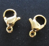 Mosqueton 12mm acero inoxidable con bao dorado.