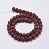 63 unidades. Abalorio lava porosa bola 6mm. Agujero 1mm. Marrn