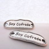 10 unidades. Conector metlico soy cofrade 38x10mm. Agujeros 2,5mm