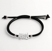 Pulsera Virgen del Pilar aero inoxidable. Ajustable con cord�n de antelina de 2,5mm. (Plazo 5-7 d�as)