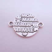 Conector metal 24x20mm plata antigua. Mama