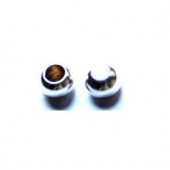 10 Unidades. Bolita 6mm bao plata brillante de medio taladro. Agujero 3mm