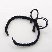 Base pulsera macram 145~155x5x2mm. Color Negro (Tamao L)