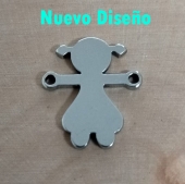 PESONALIZABLE. Conector nia inoxidable 14x13mm. Agujero 1mm (Nuevo diseo)