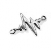 Conector zamak cardigrama 34x22mm. Pase 2mm. Bao de plata