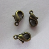 10 unidades. Mosquetones color bronce antiguo 10mm