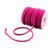 Bobina 19-20 metros cordon canutillo de licra elastica 5mm. Fuscia