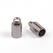 10 Unid. Terminal acero inoxidable. 8x4mm.diametro interior 3MM