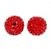 1 Unidad. Abalorios cristal rhinestone grado A 8mm. Rojo. Agujero 1mm