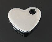 Colgante de acero inoxidable corazn 10x9x1,5mm. Agujero 1,5mm