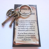 Amuleto de proteccin llavero bronce estrella y llaves