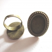 Base anillo camafeo bronce antiguo interior 20x15mm.