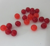 20 unidades.Abalorio resina 6mm pase 2,3mm tonos rojos