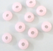20 unidades. Abalorio rondel resina 4x8mm. Pase 2,5mm. ROSA CLARO