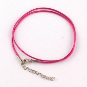 Base colgante cordn de algodn encerado 1,5mm con fornituras de aleacin de metal.  47 cms. Color Rosa