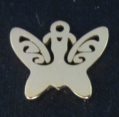Colgante mariposa acero inoxidable con bao dorado. Tamao 14x13mm.